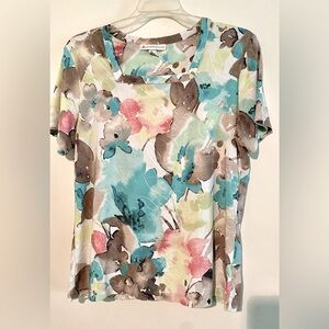 JM Collection watercolor blouse.